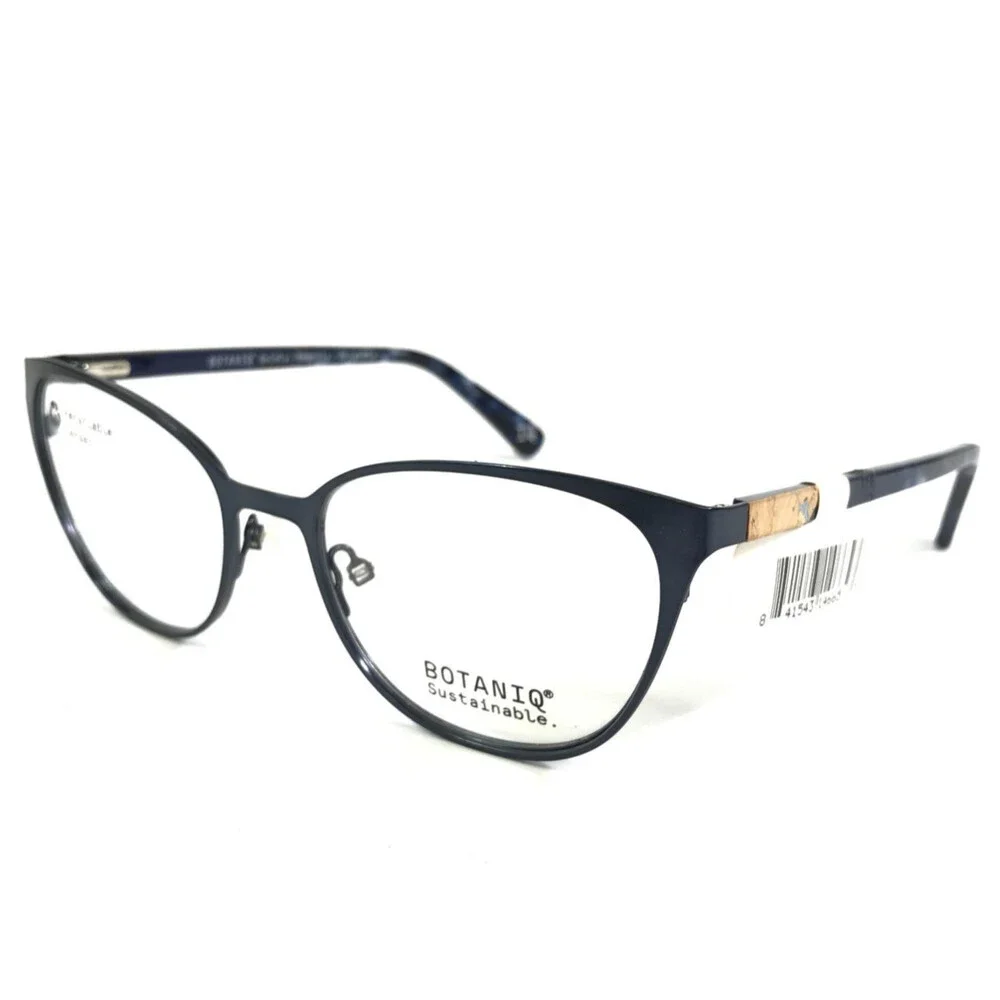 Botaniq Eyeglasses Frames BIO 1033 C.006 Navy Tortoise Blue Marble 53-18-135